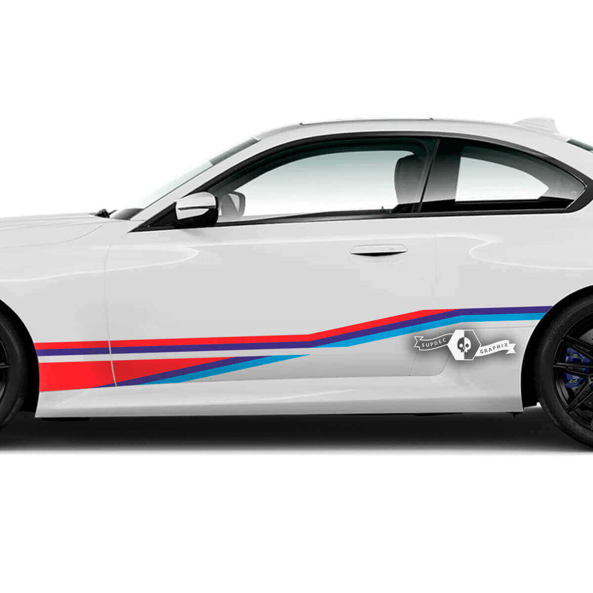 M Performance Side Stripes Doors Fender Stripe M Vinyl Decal Sticker 2 For BMW M2 M240 G42 F22 F87