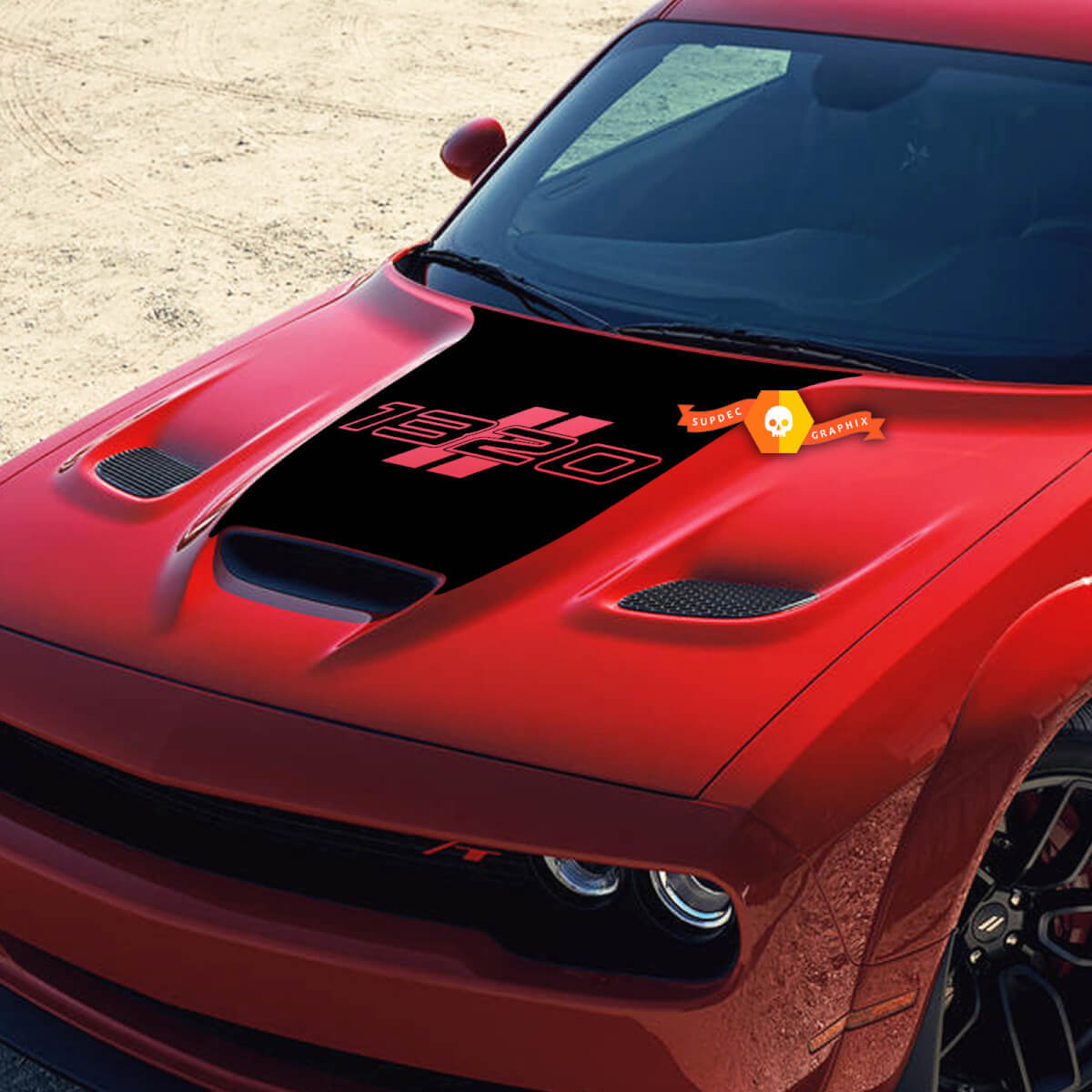 Hood Dodge 1320 Challenger R/T Scat Pack 1320 Hemi Vinyl Racing Decal Sticker

