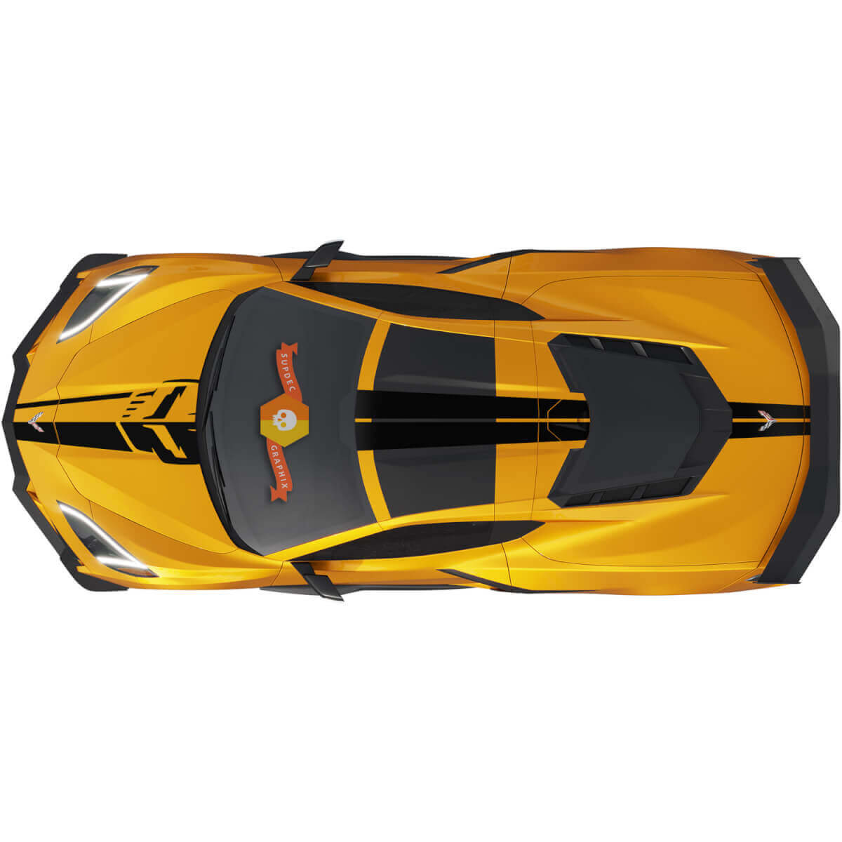 Racing Stripes Full Top Side Vinyl Decal for Chevrolet Corvette C8