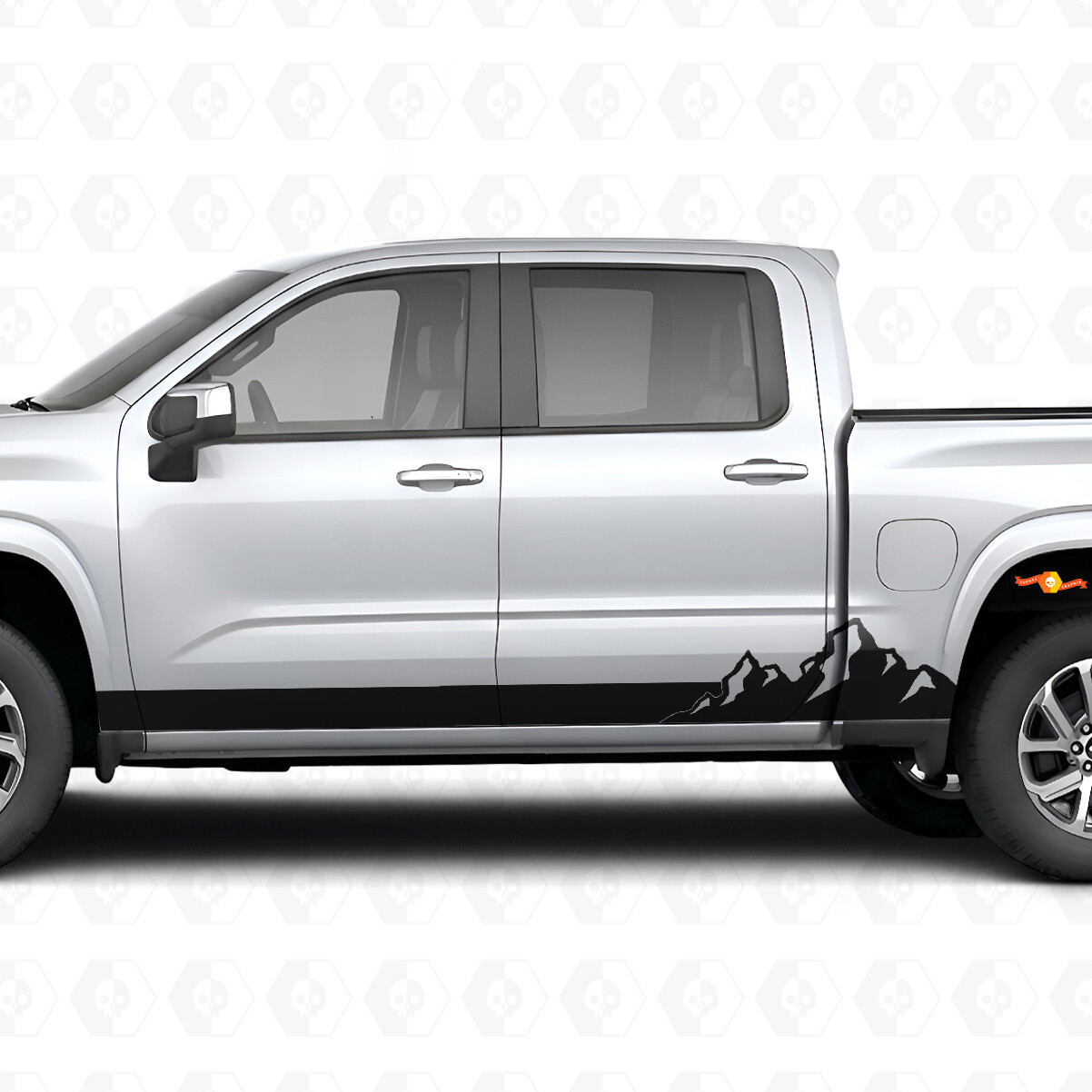 Mountain Range Door & Rocker Panel Vinyl Stripes for Chevrolet Silverado 1500 Next Generation 2027