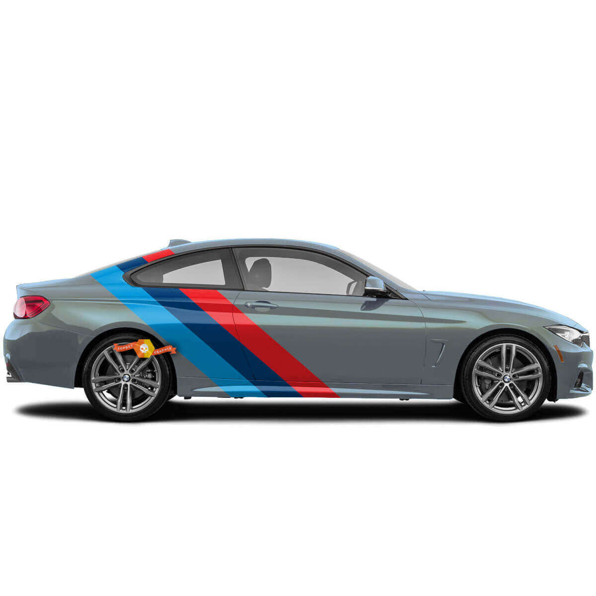 M-Style Triple Side Stripe Vinyl Decal Kit for BMW Models