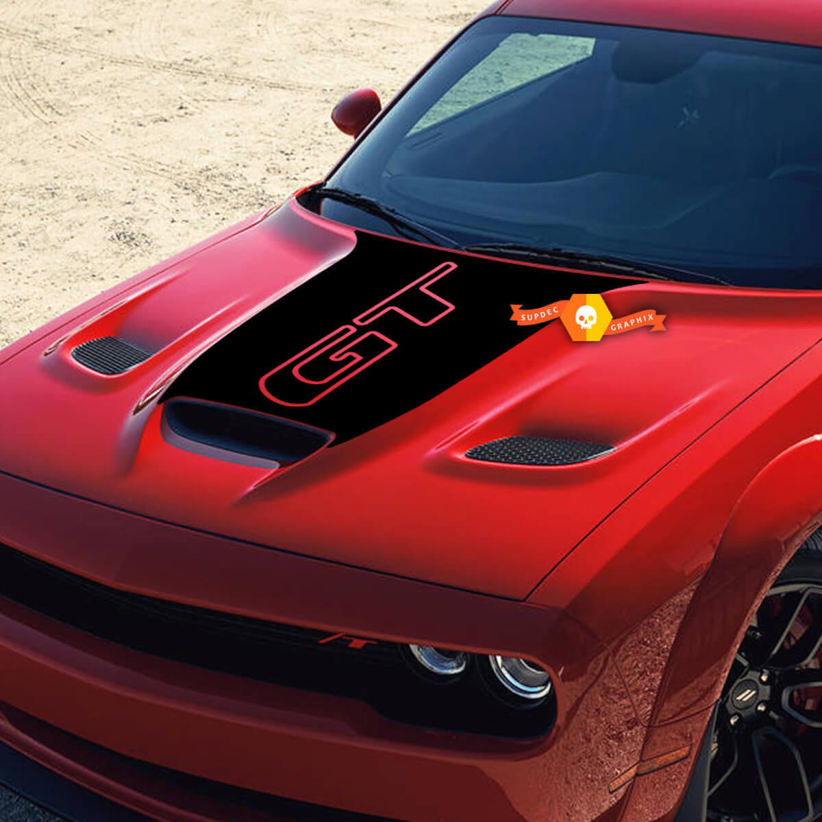 Hood Dodge Challenger 1320 Bee Logo Vinyl Decal Sticker Hood Graphics
