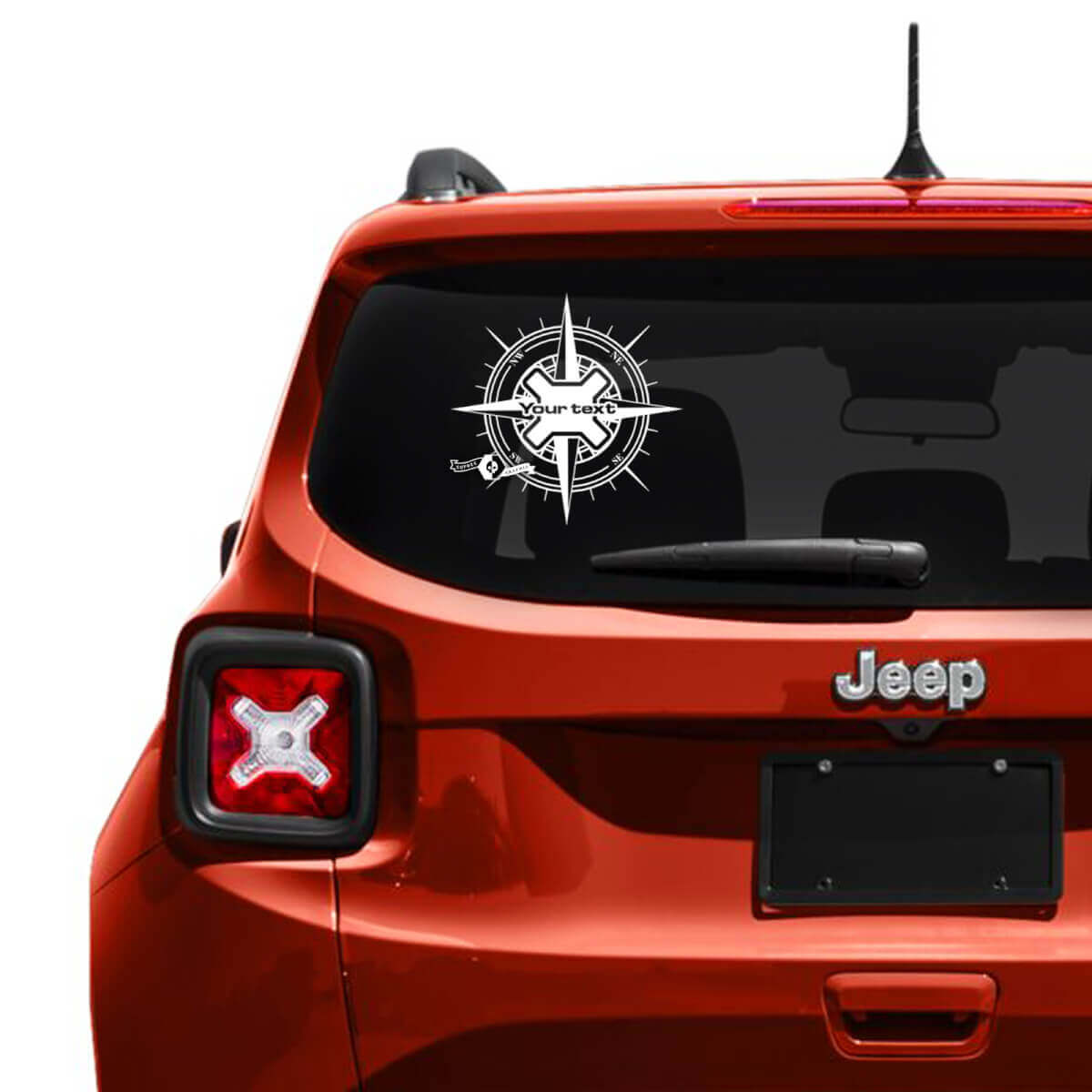 Adesivo de Vinil Personalizado para Janela da Tampa Traseira com Bússola para Jeep Renegade