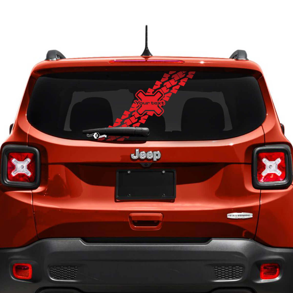 Custom Text Tyre Track Tailgate Window Vinyl Decal Sticker for Jeep Renegade