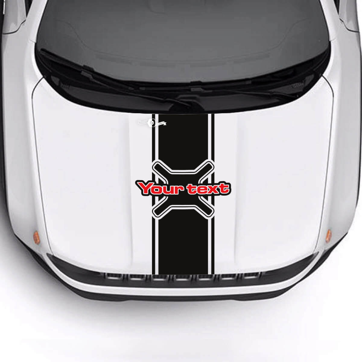 Custom Text Bonnet Stripe Vinyl Decal Sticker 2 Colours for Jeep Renegade Trailhawk