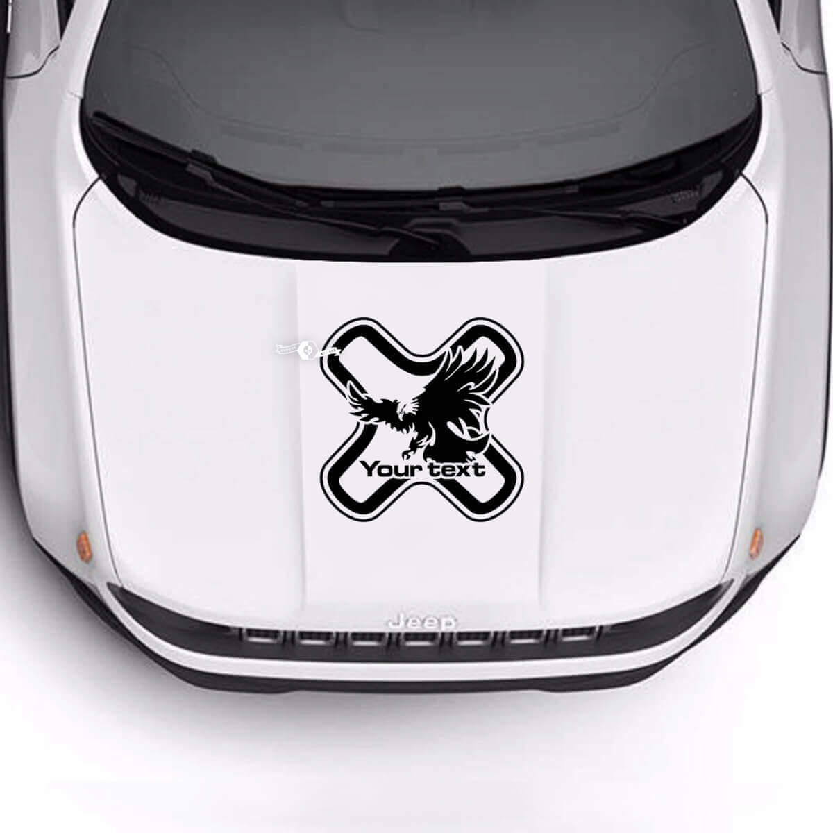 Autocollant vinyle personnalisée tête de l'aigle chauve pour capot 2 pour Jeep Renegade
