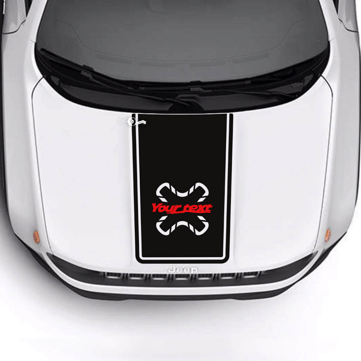 Custom Text Bonnet Trim Vinyl Decal Sticker 2 Colours for Jeep Renegade Trailhawk