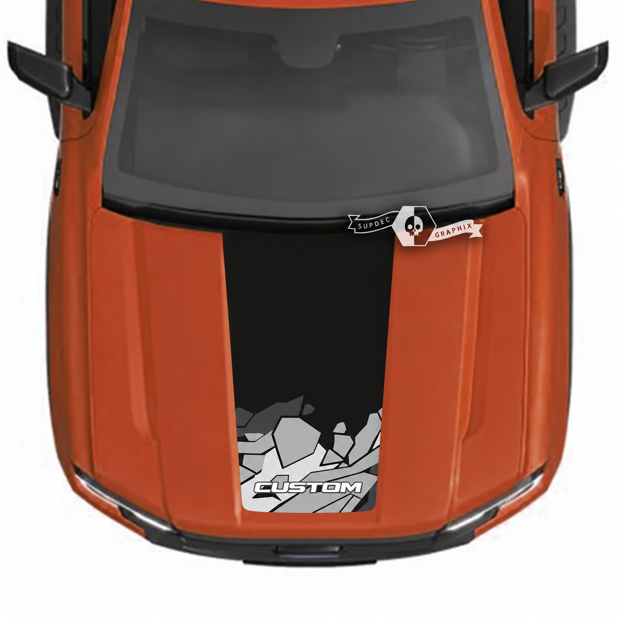 CUSTOM Angular Camo Center Hood Panel Hood Vinyl Decal Sticker for Ford Ranger