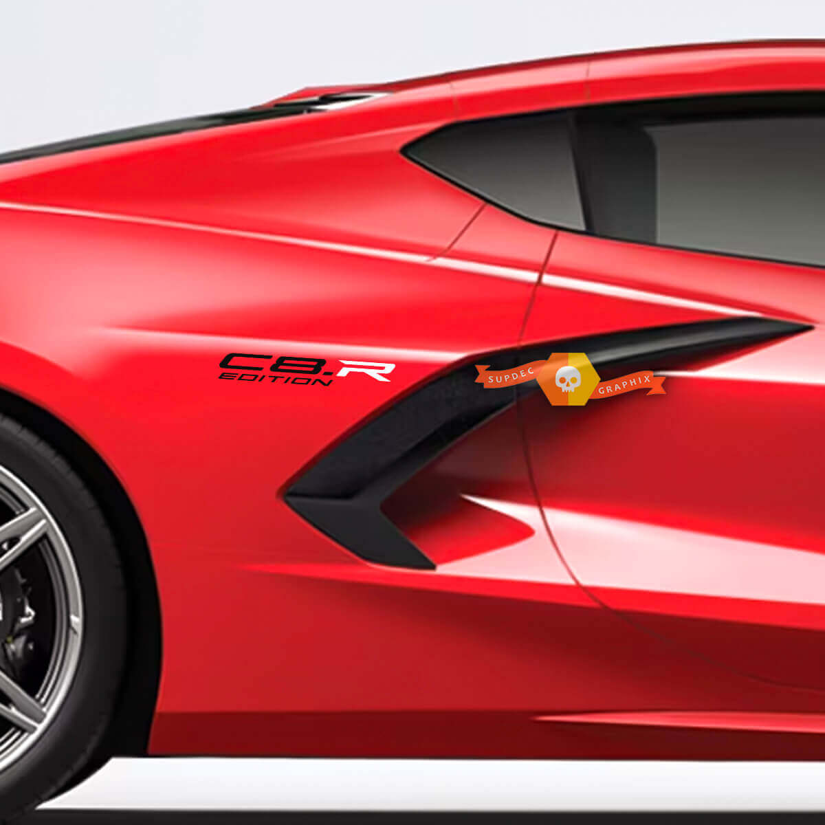 Pair Chevrolet CorvetteZ51 C8-R Edition Racing Rear Fender Side Vinyl Decal Sticker 2 Colors
