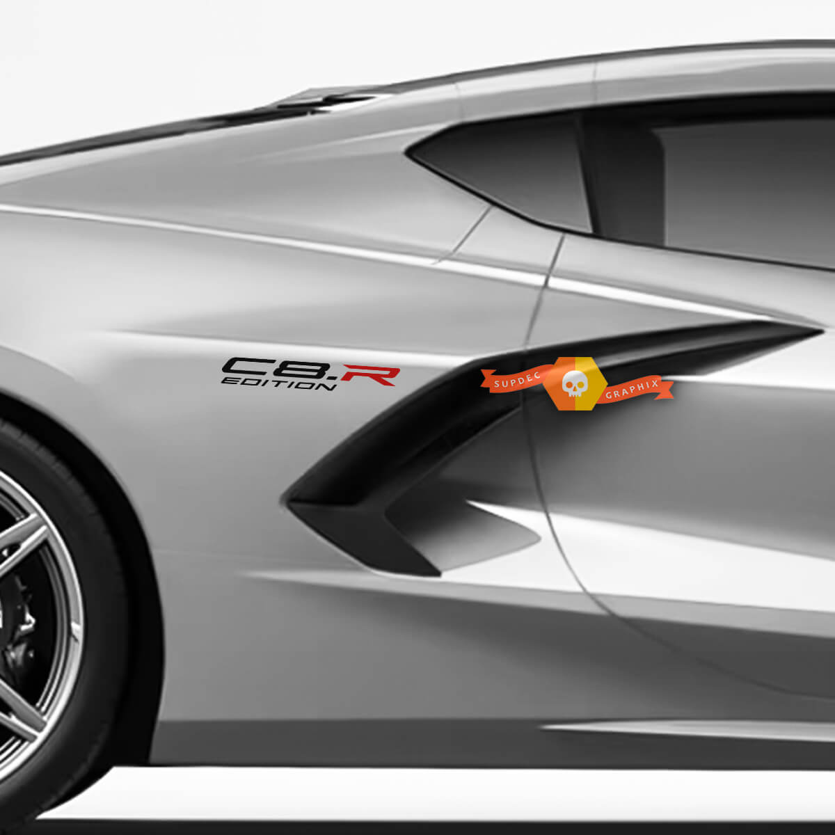 Pair Chevrolet CorvetteZ51 C8-R Edition Racing Rear Fender Side Vinyl Decal Sticker 2 Colors
 2