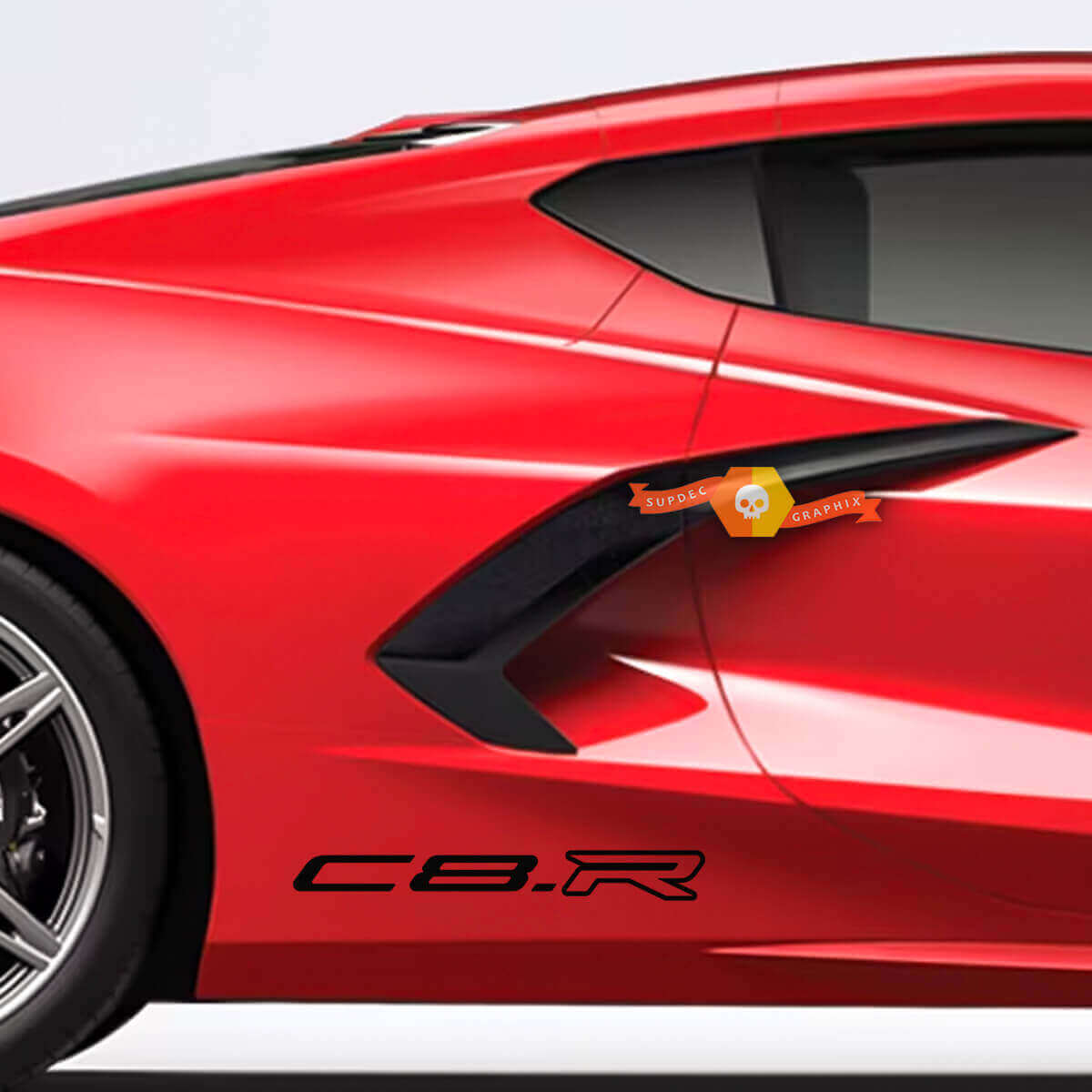 C8.R Outline Side Vinyl Decals Pair for Chevrolet Corvette C8