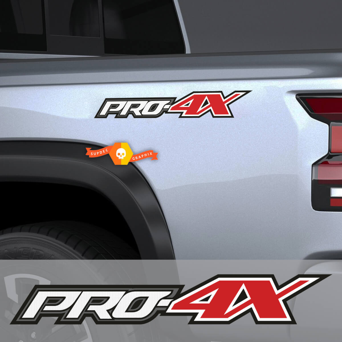 2X PRO-4X 4 Colors Nissan Titan Frontier 4x4 Off-Road Truck Bed side Both Side Pattern Stickers Decals 4x4 Graphics Nismo
