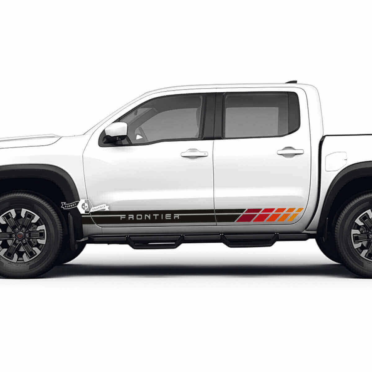 Retro Vintage Door Side Stripe Vinyl Decal Sticker Kit For Nissan Frontier