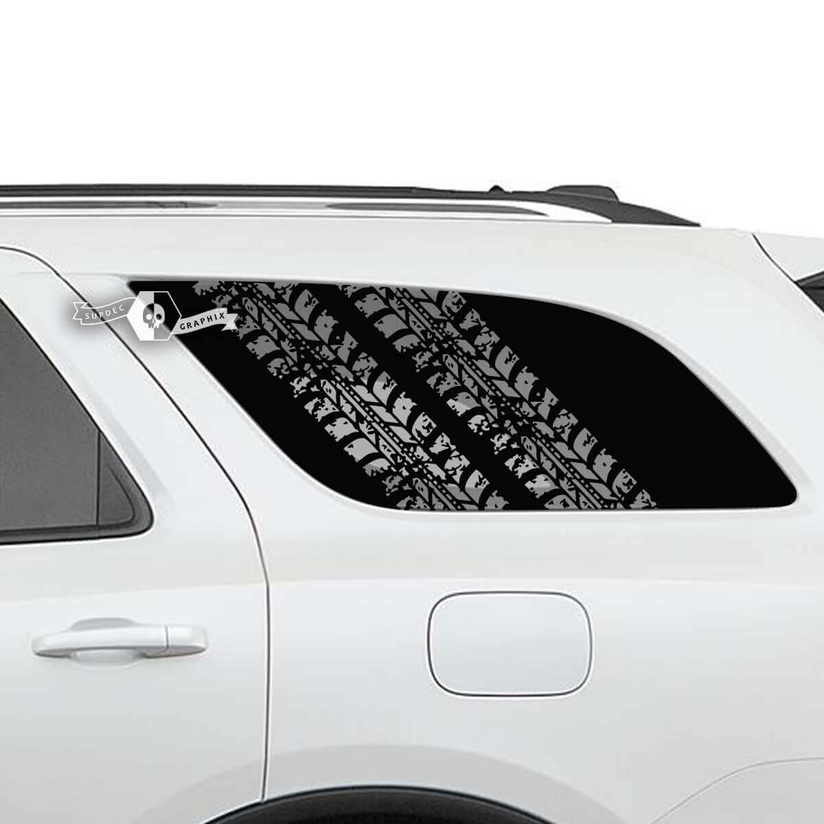 Pair Dodge Durango Side Rear Window Tire Track Decal Vinyl Stickers

