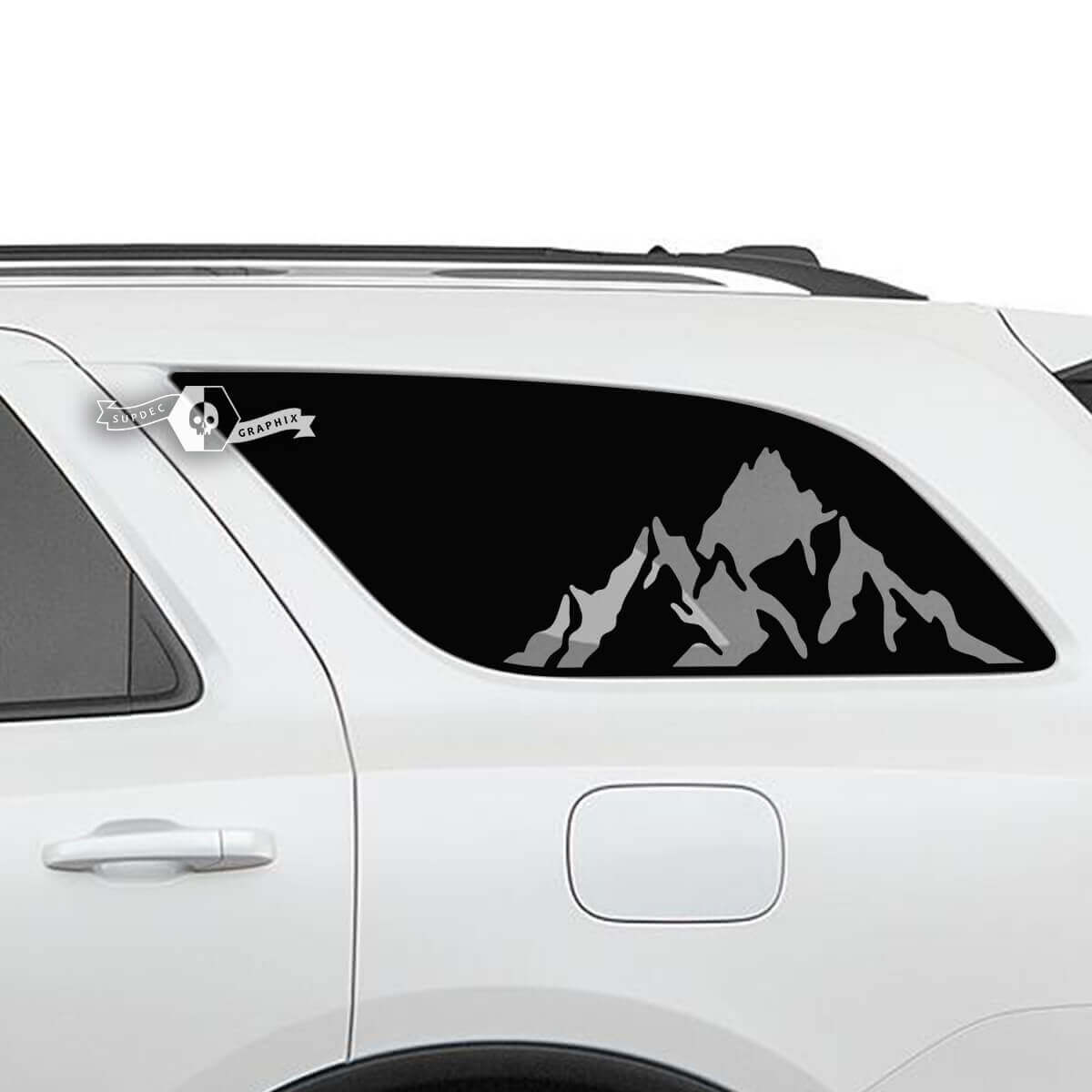 2x Dodge Durango Side Rear Window Mountains Decal Vinyl Stickers
