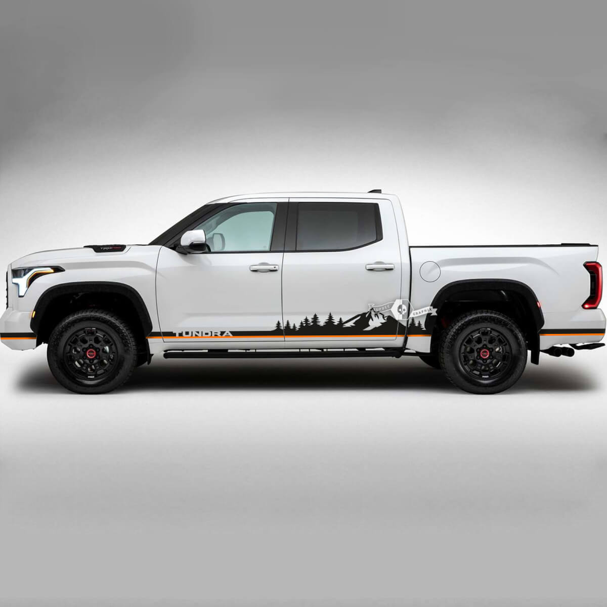 Pair Toyota Tundra Vintage Retro Rocker Panel Bed Side Rear Fender Stripes Vinyl Stickers Decal
