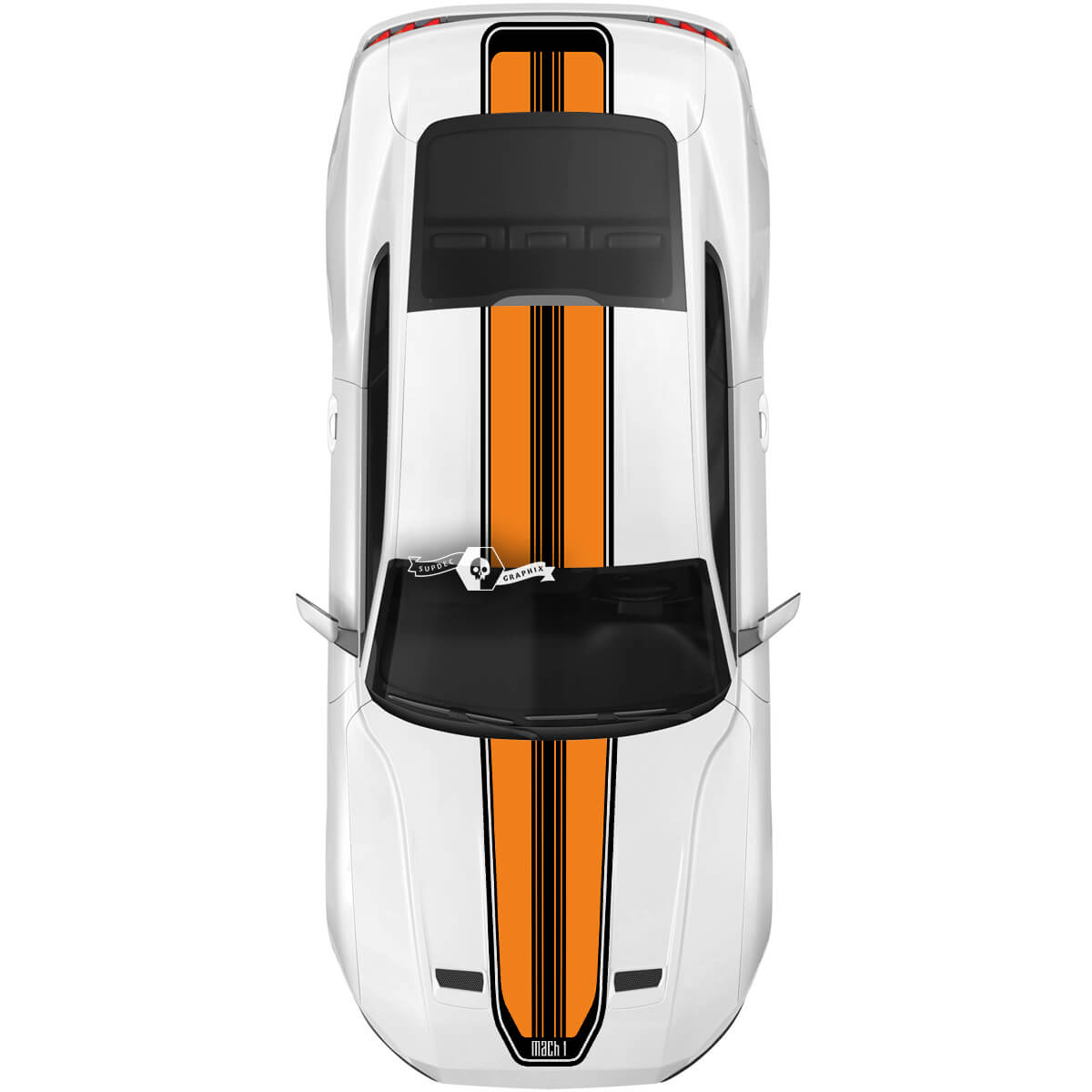 Ford Mustang Mach 1 Hood Roof Tailgate Decal Vinyl Sticker Shelby Sport Racing Lines Stripes 2 Colors
