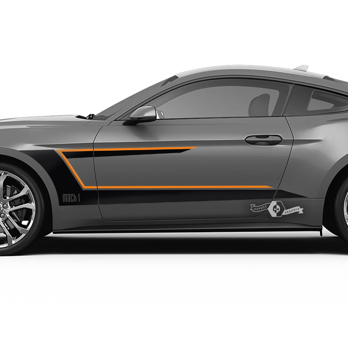 Pair Doors Fender Stripes for Ford Mustang Shelby GT500 GT350 Mach1 Mach 1 2 Colors
