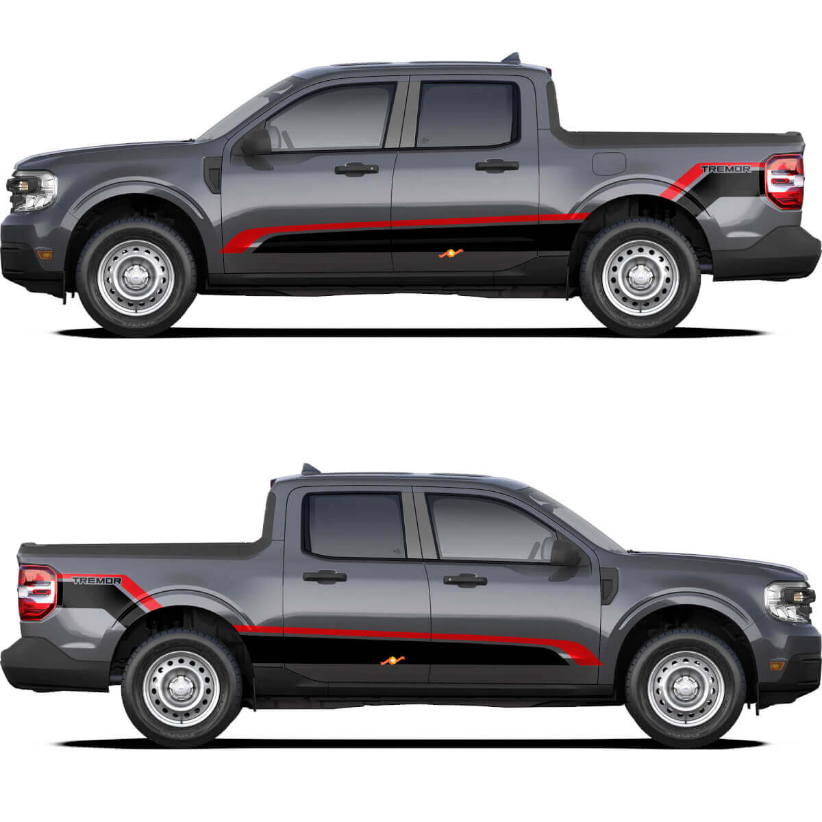 Topographic Map Hood and Side Stripes Vinyl Decals Kit for Musclecar Maverick Tremor
