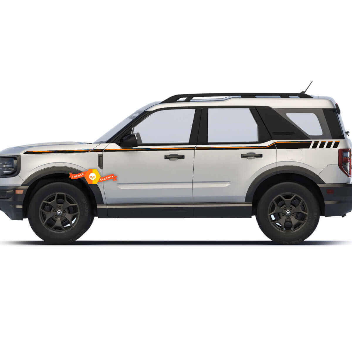 Checkered Side Stripes Vinyl Decals Stickers for Musclecar horse 