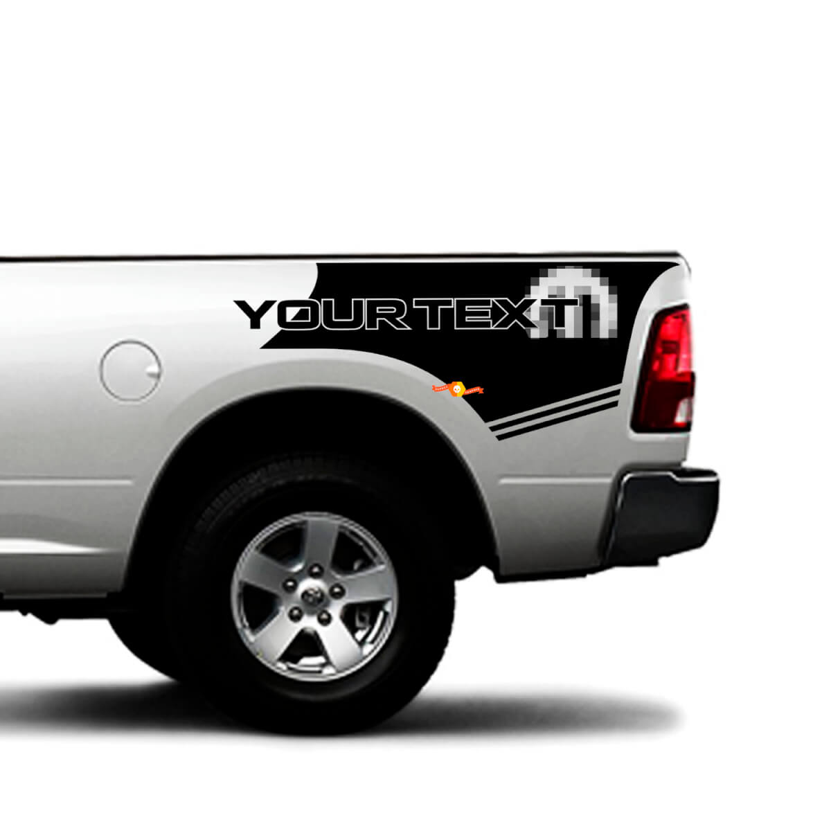 Mopar Style Custom Text Bedside Vinyl Decal Kit for Dodge Ram