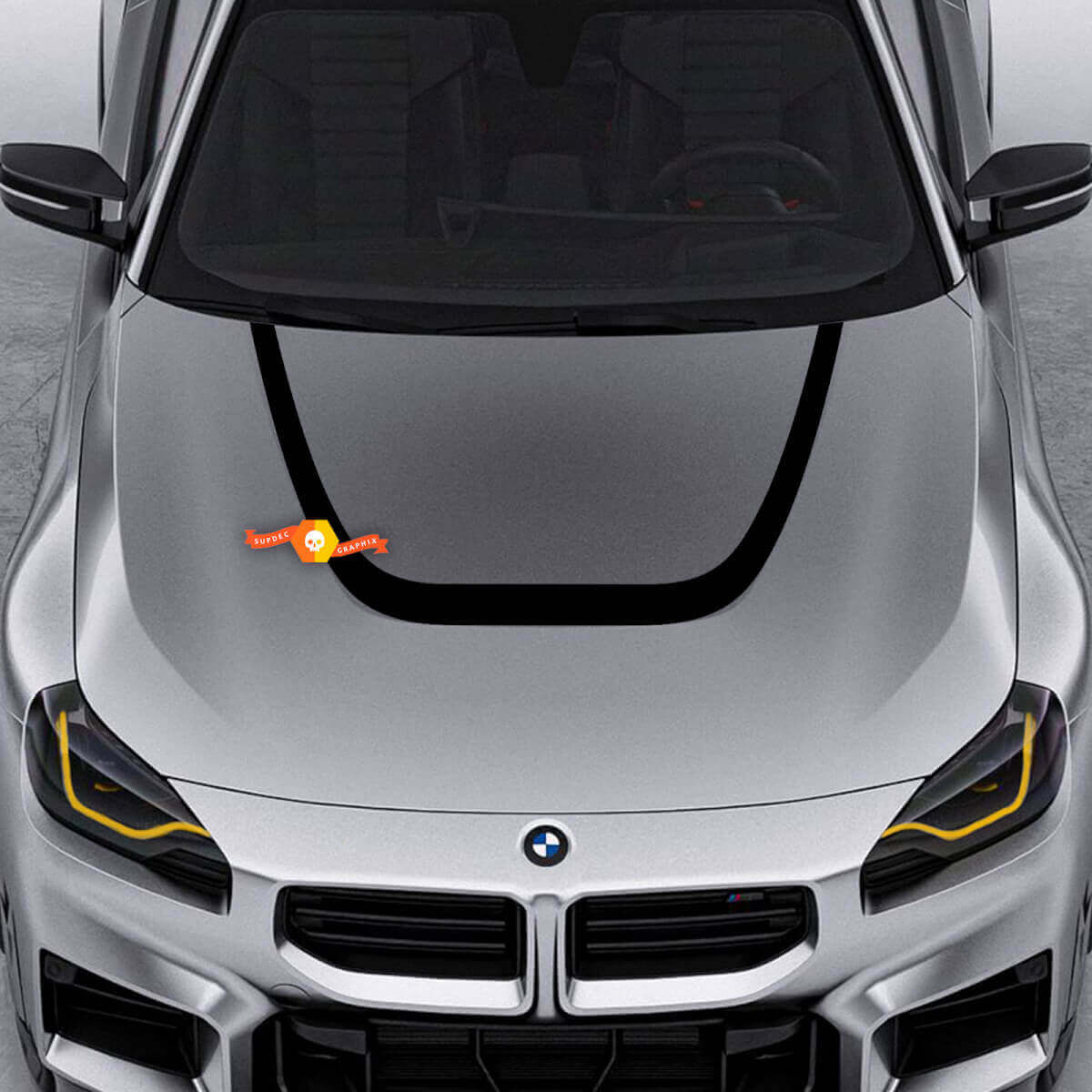 U-Style Curved Stripe Hood Vinyl Decal for BMW M2 G87