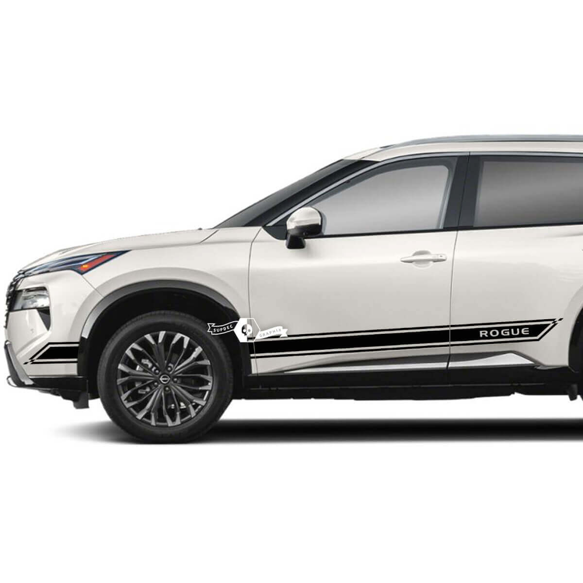 Pair Nissan Rogue Side Door Rocker Panel Stripes Sticker Decal Vinyl Graphic

