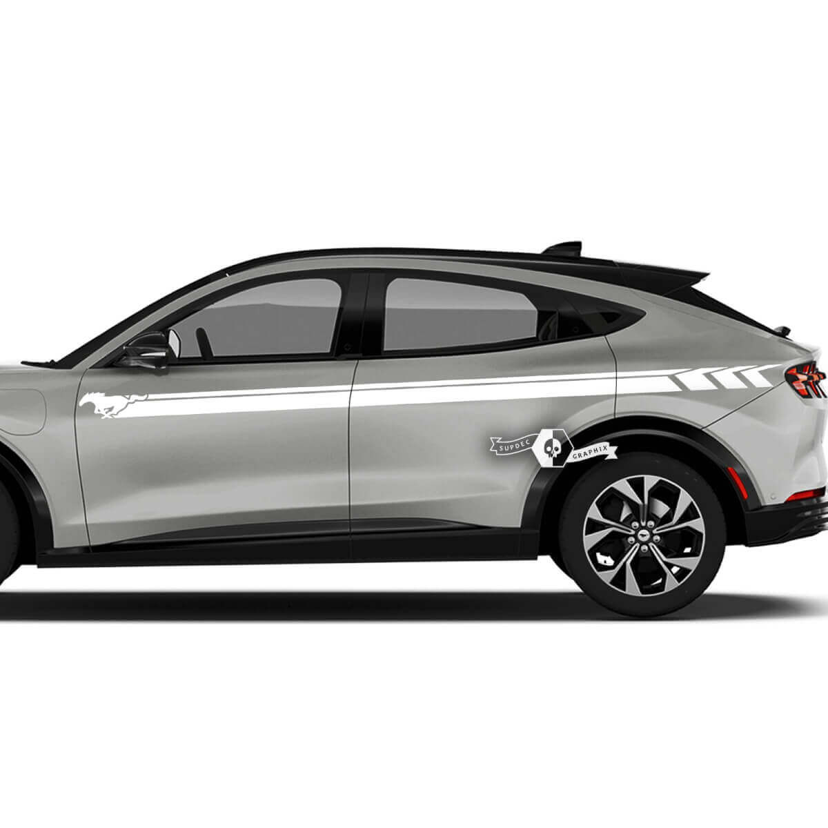 Pair Musclecar Musclecarmodel MACH-E MACH E Doors Line Stripes Side Door Decal vinyl stickers
