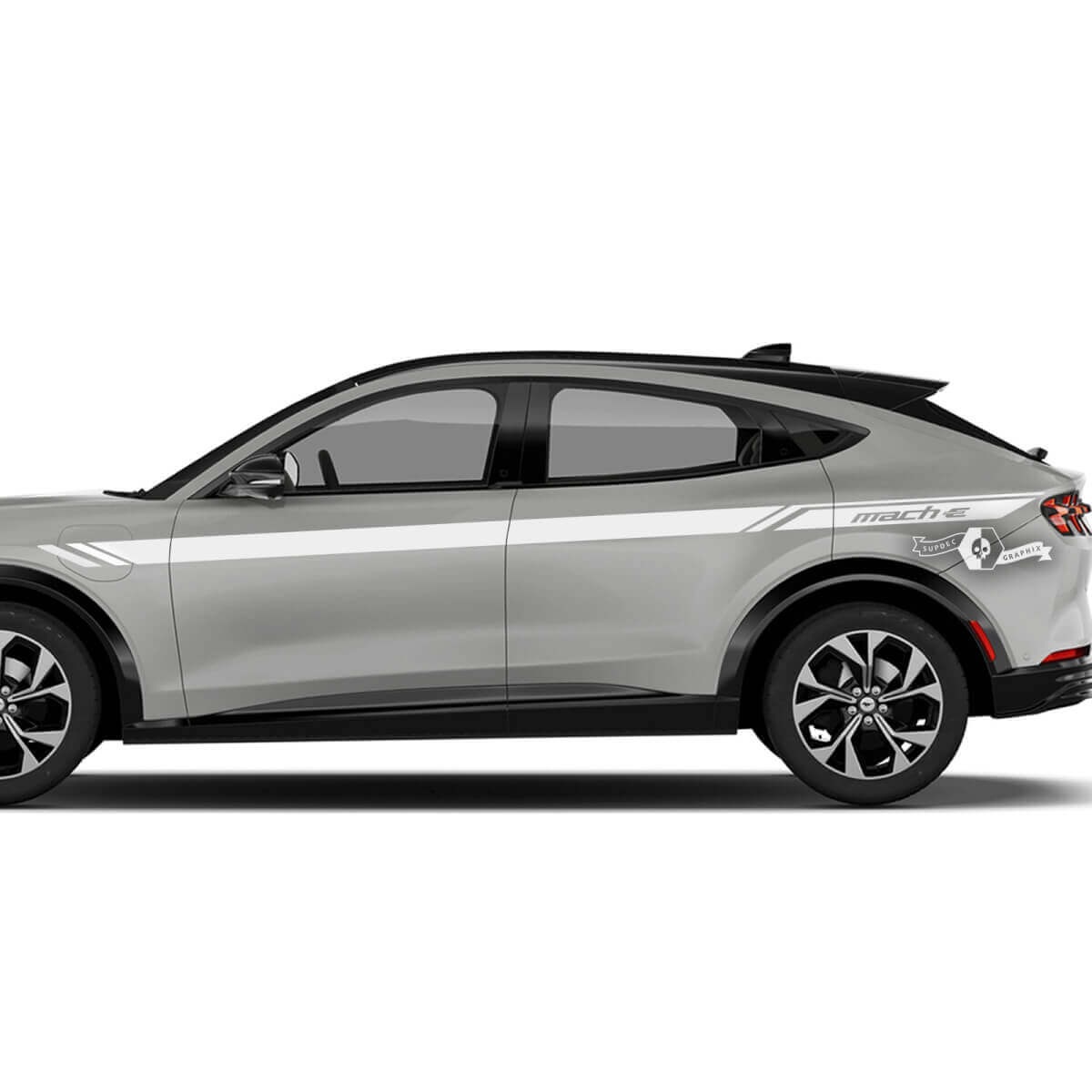 Pair Musclecar Musclecarmodel MACH-E MACH E Front Fender Top Line Stripes Side Door Decal vinyl stickers
