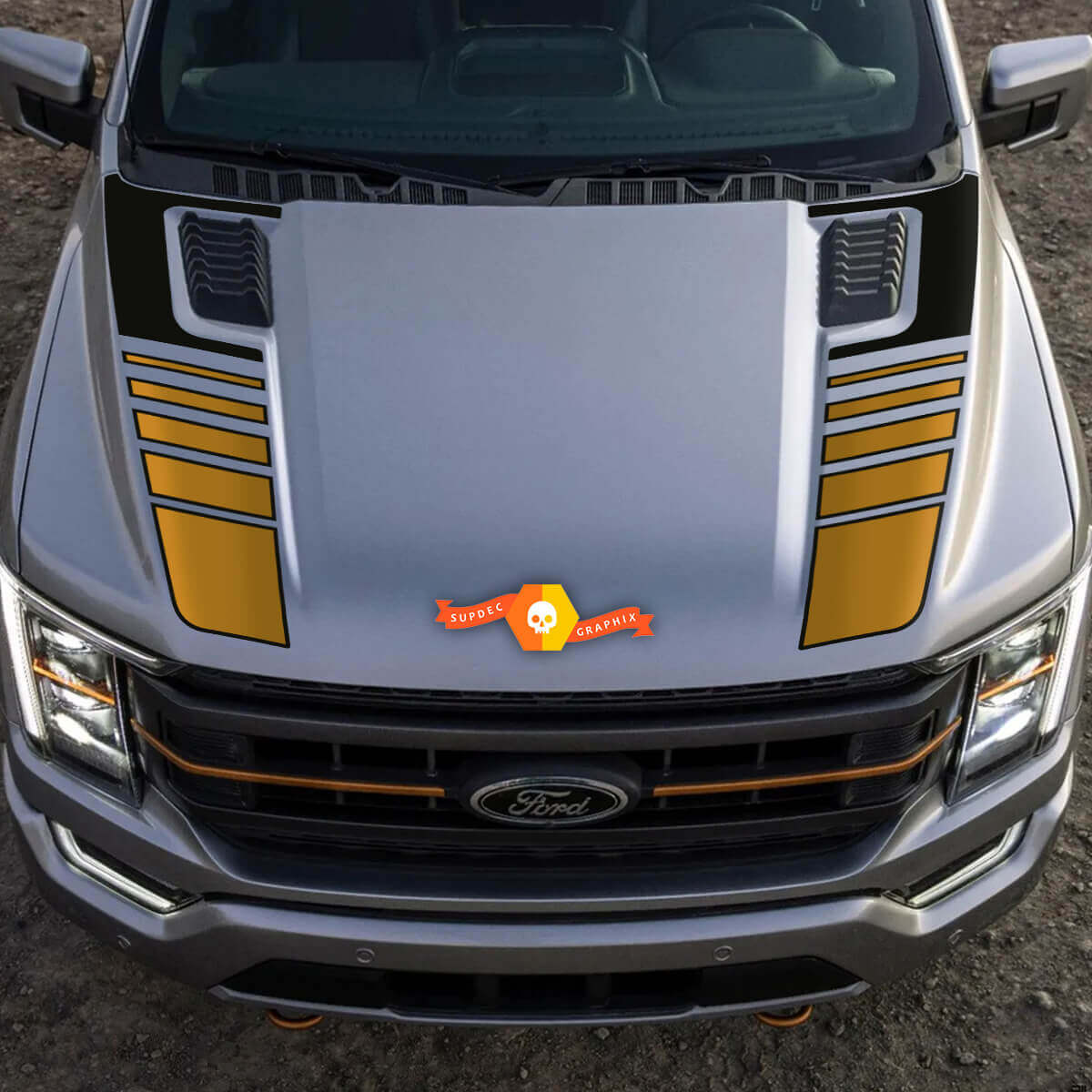 Hood Graphics Decals 2 Colors for Musclecar truck Tremor