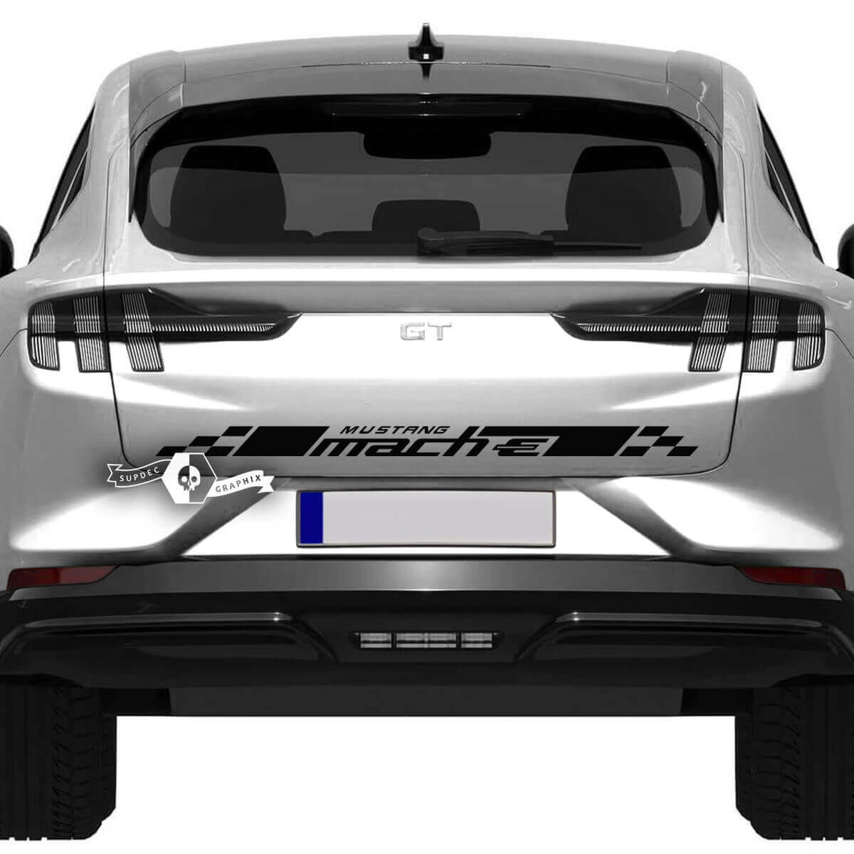 Rear Checkered Stripe Decal for Ford Mustang MACH-E MACH E Vinyl Sticker
