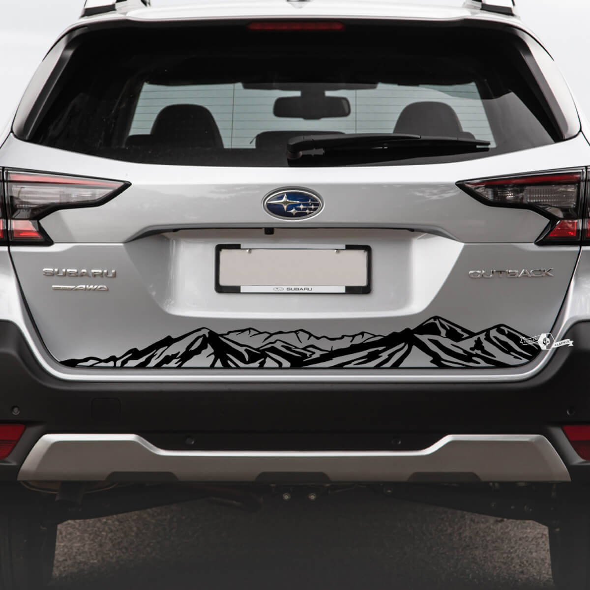 Suba Outback Rear Bumper Mountains Vinyl Sticker Decal Graphic
