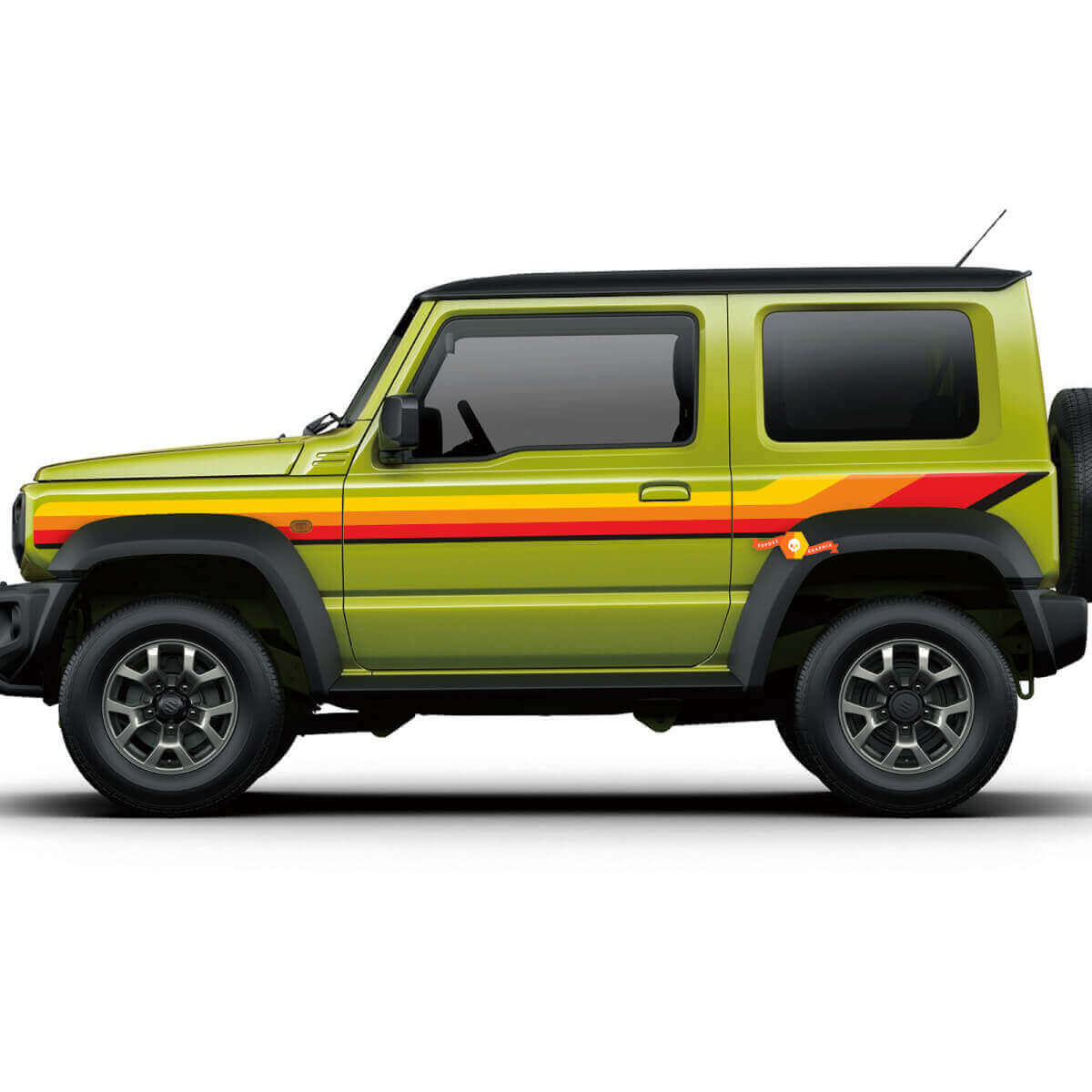 Autocollants graphiques décoratifs rayures rétro vintage portes latérales 6 pour Suzuki JIMNY Sierra