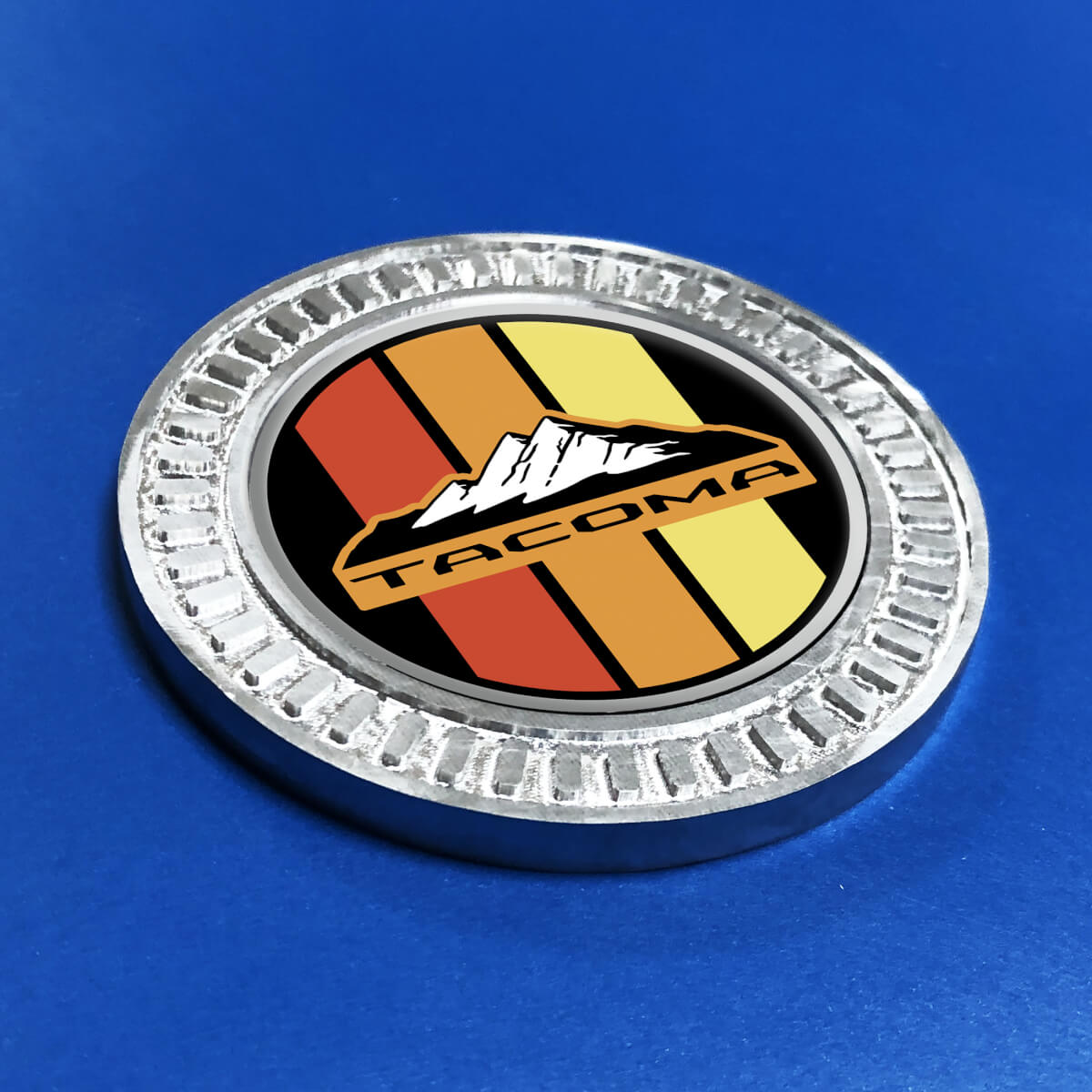 3D Badge Toyota Tacoma Mountains Vintage TRD Retro Heritage Racing Stripes Metal Aluminum Emblem

