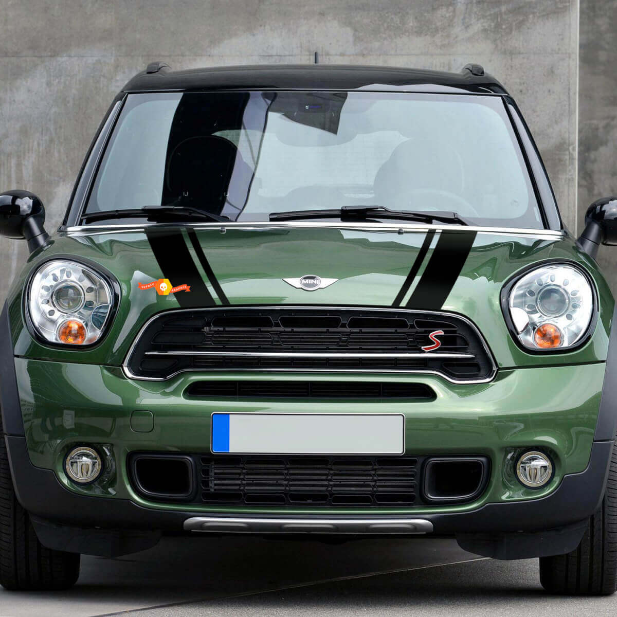 Mini Cooper Countryman JCW Hood Bonnet and Rear stripes Decal Graphics sticker
