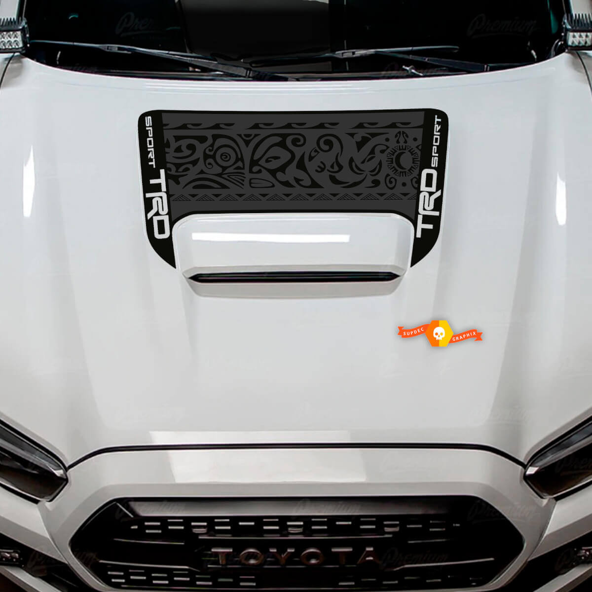 TRD Polynesian Art Style Hood Scoop Vinyl Decal for Toyota Tacoma 2016-2024