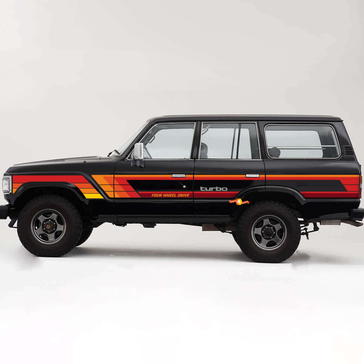 Adesivi in Vinile a Strisce Laterali Stile Retrò per Toyota Land Cruiser Serie 60