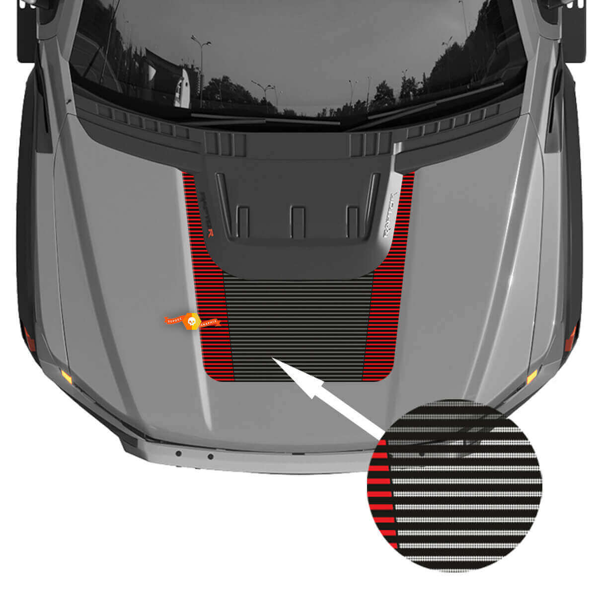 Hood Graphics 2024 Ford F150 Raptor R Vinyl Sticker Decal
