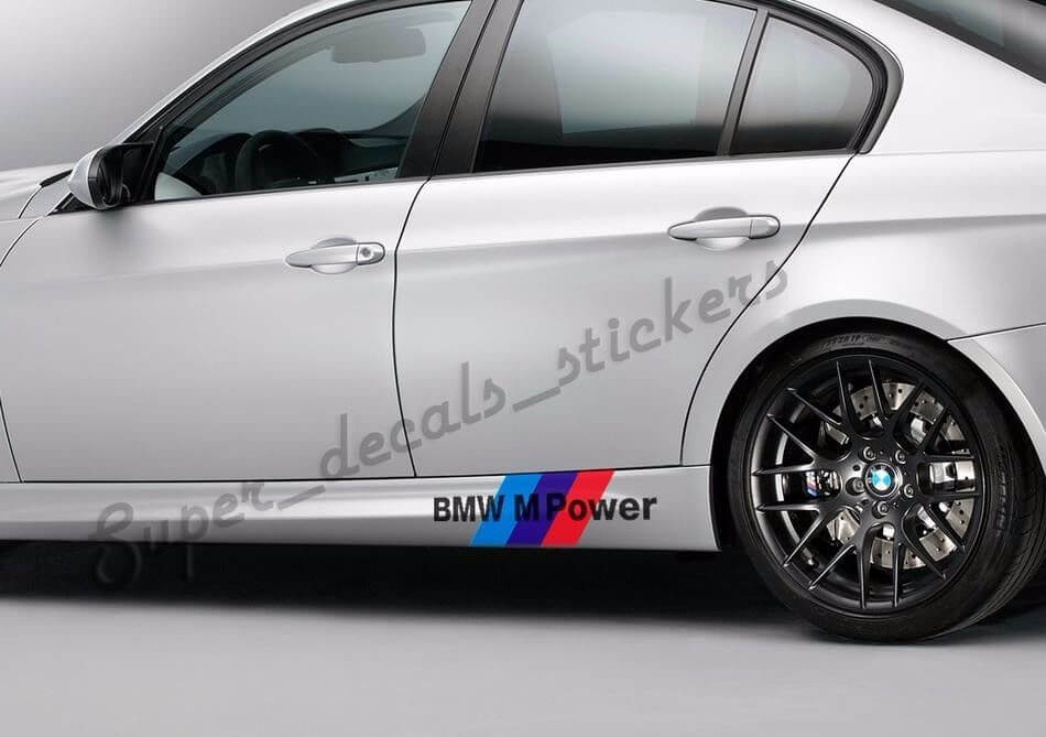SET of SIDESKIRTS BMW M Power M3 M5 E46 E60 E70 E90 vinyl Decal sticker
