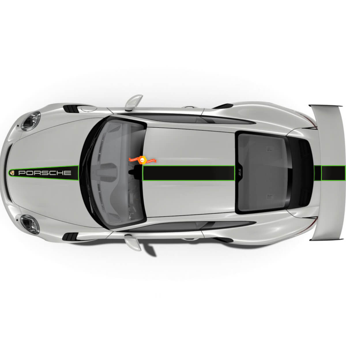 Porsche Stickers Hood and Roof Trunk Porsche 911 GT3 Racing Edition Stripes Kit Decal Sticker
