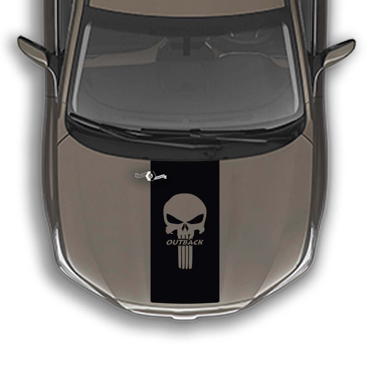 Hood Stripe Punisher Vinyl Decal Graphics Sticker fit to Suba Outback
