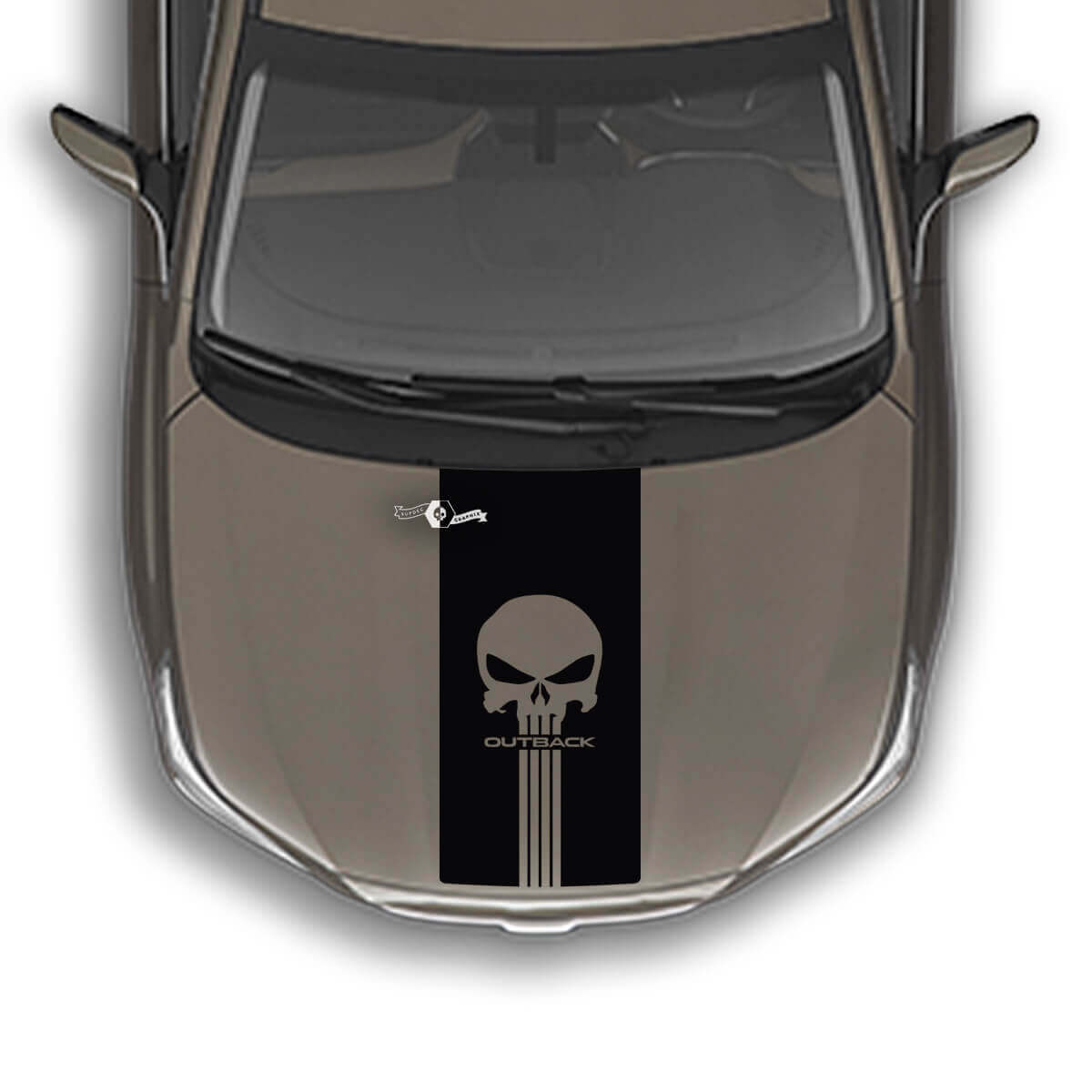 Hood Stripe Punisher Vinyl Decal Graphics Sticker fit to Suba Outback 2

