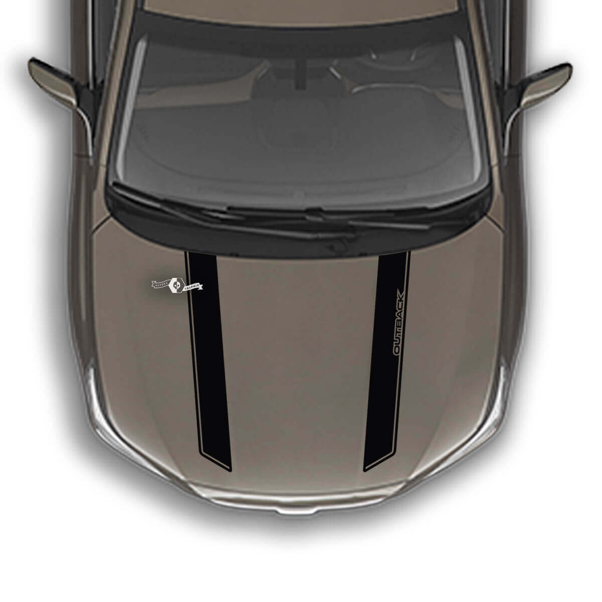 Hood Two Stripes Pin stripe Vinyl Decal Graphics Sticker fit to Suba Outback
