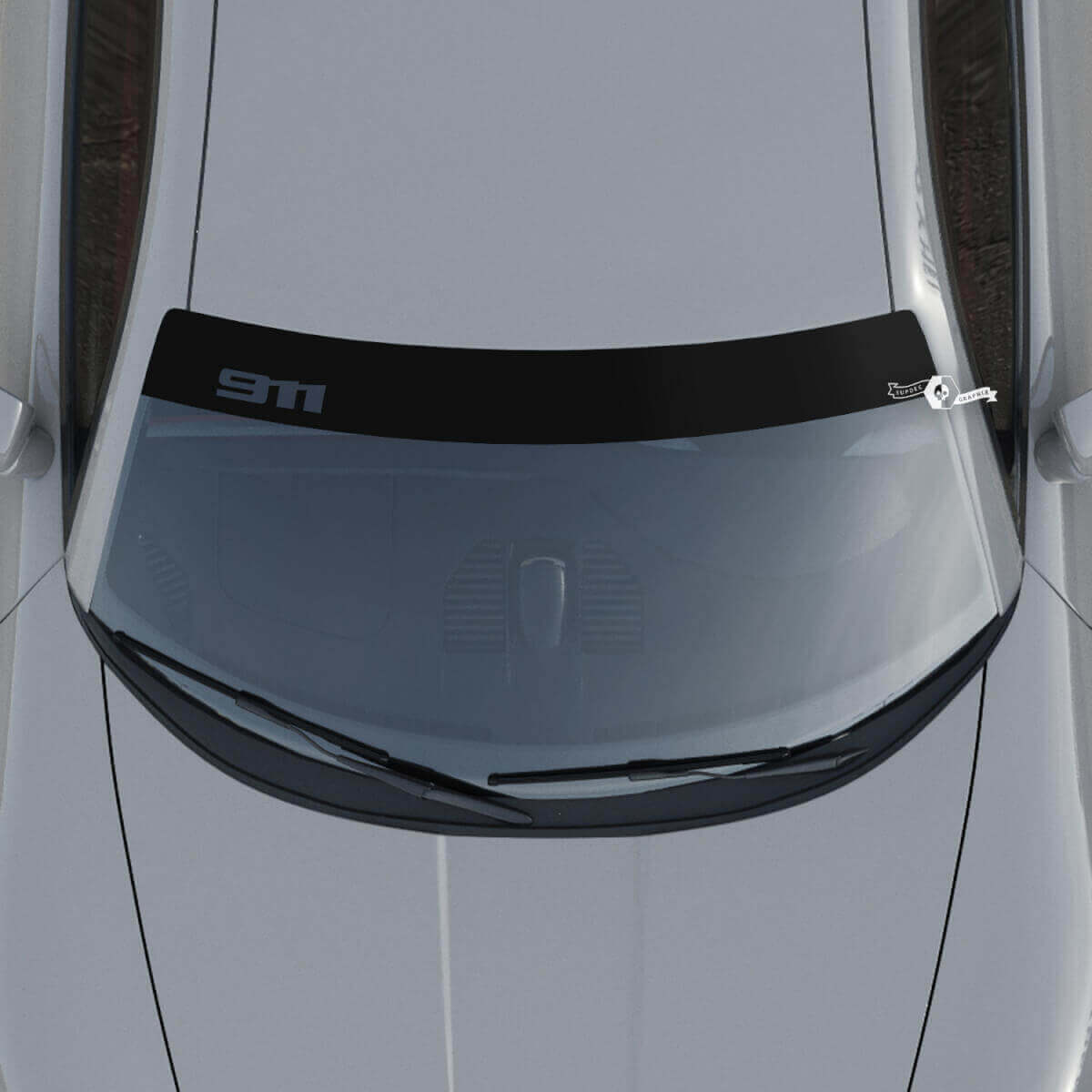 911 Logo Windshield Banner Vinyl Decal for Porsche 911