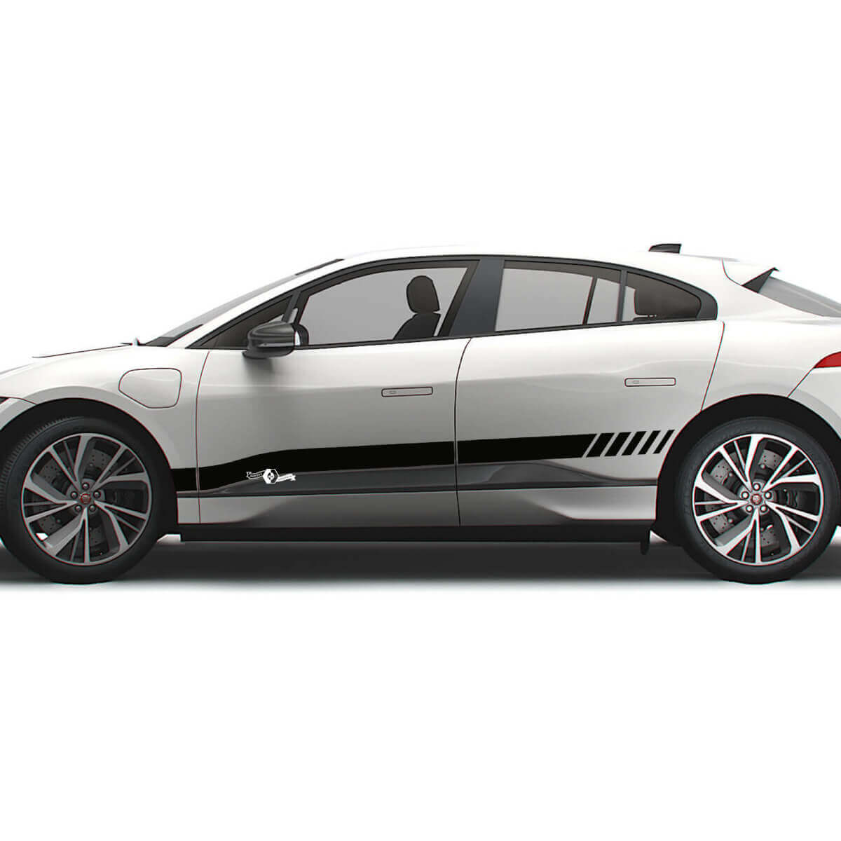 Jaguar I Pace Side Checkered Stripe Graphics Doors decal Logo Lines sticker 2
