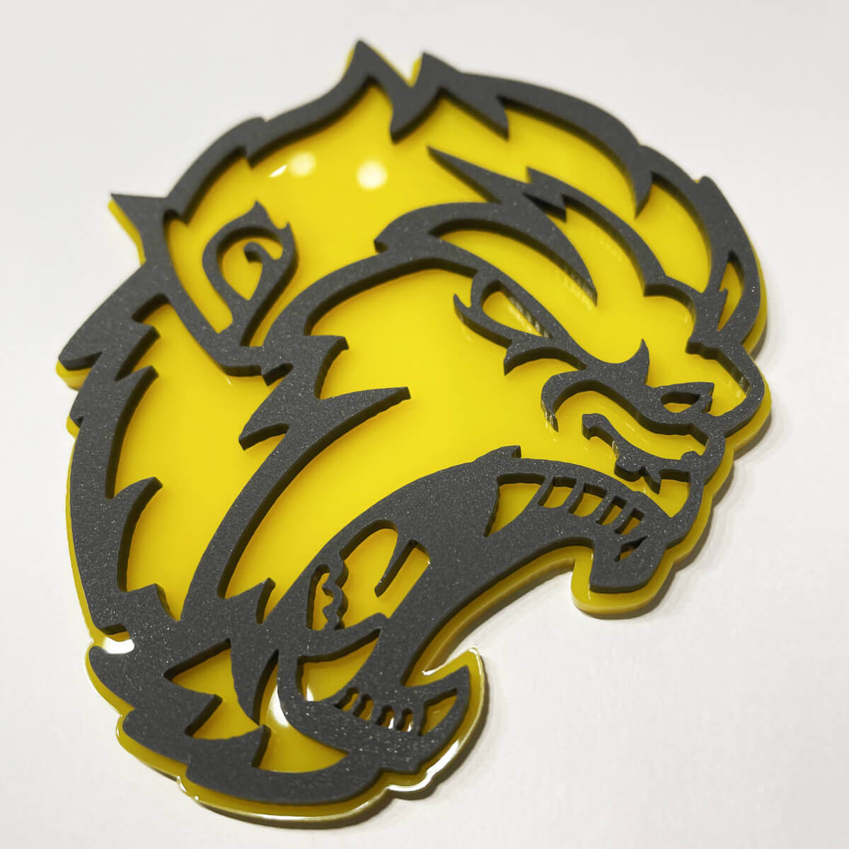 Angry Yeti Sasquatch Bigfoot 3D Badge Grey vs Yellow Fender Badges Emblem

