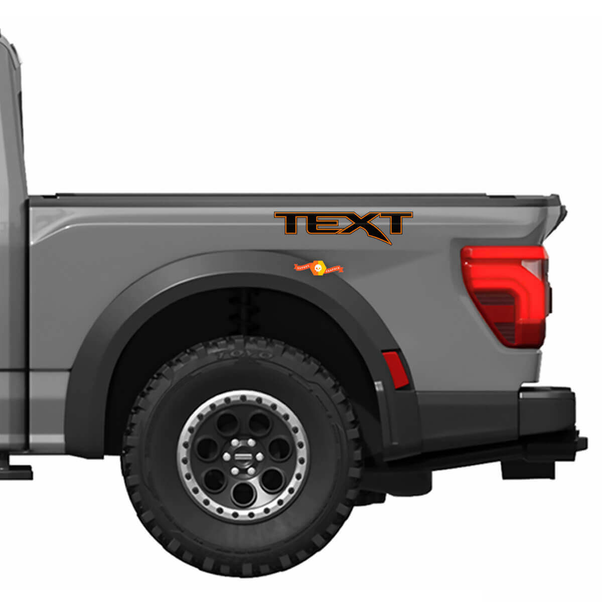 Jeu d'autocollants en vinyle à texte personnalisé pour Musclecar truck power truck R