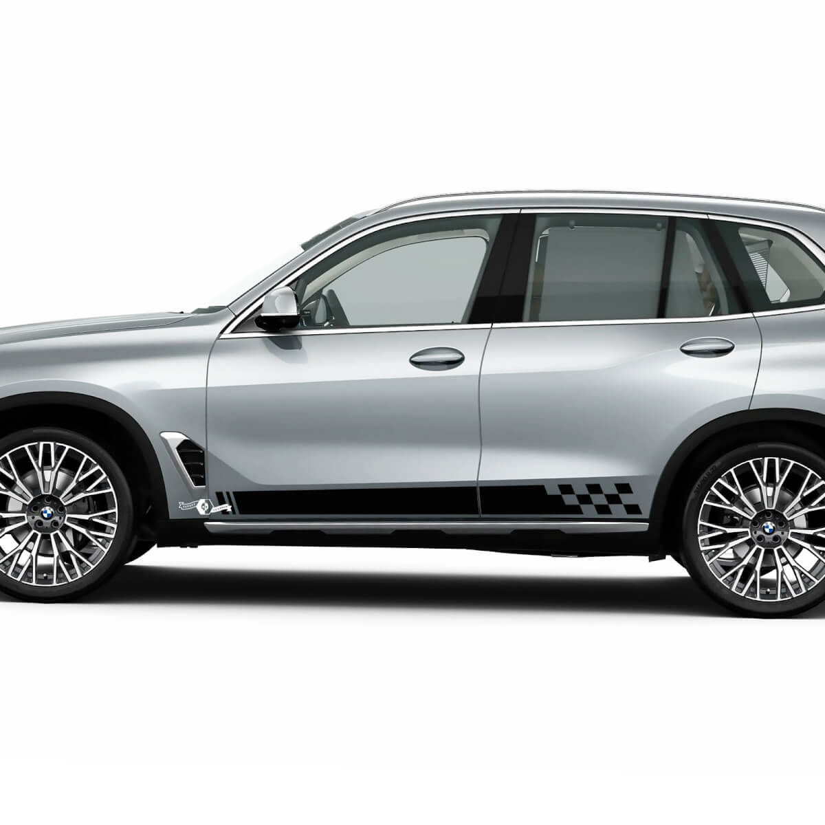 Checkered Stripes for BMW X5 G05 Side Doors Vinyl Decal Sticker
