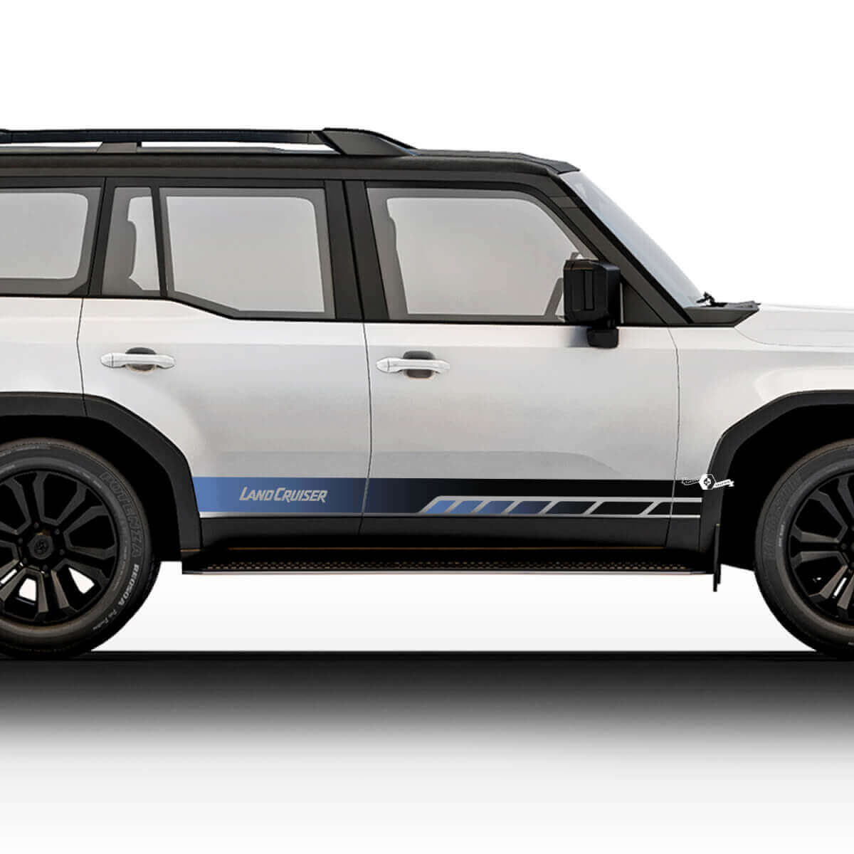 Kit d'autocollants vinyle à bandes vintage avec lettrage 2 pour Toyota Land Cruiser