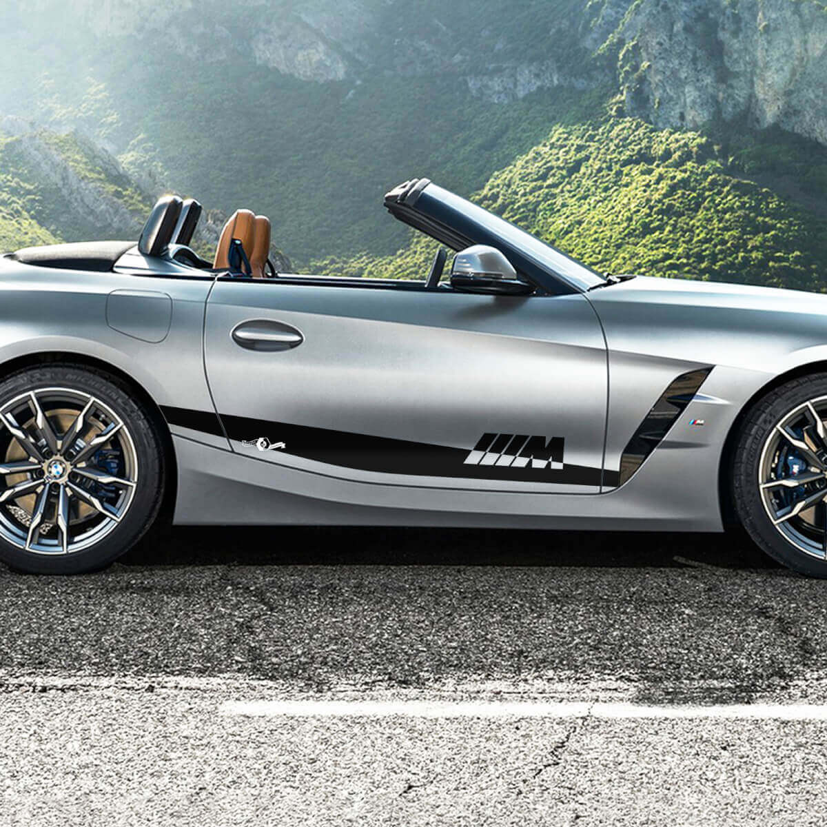 Side Door Accent Stripes with M Logo BMW Z4 Vinyl Decal Sticker
